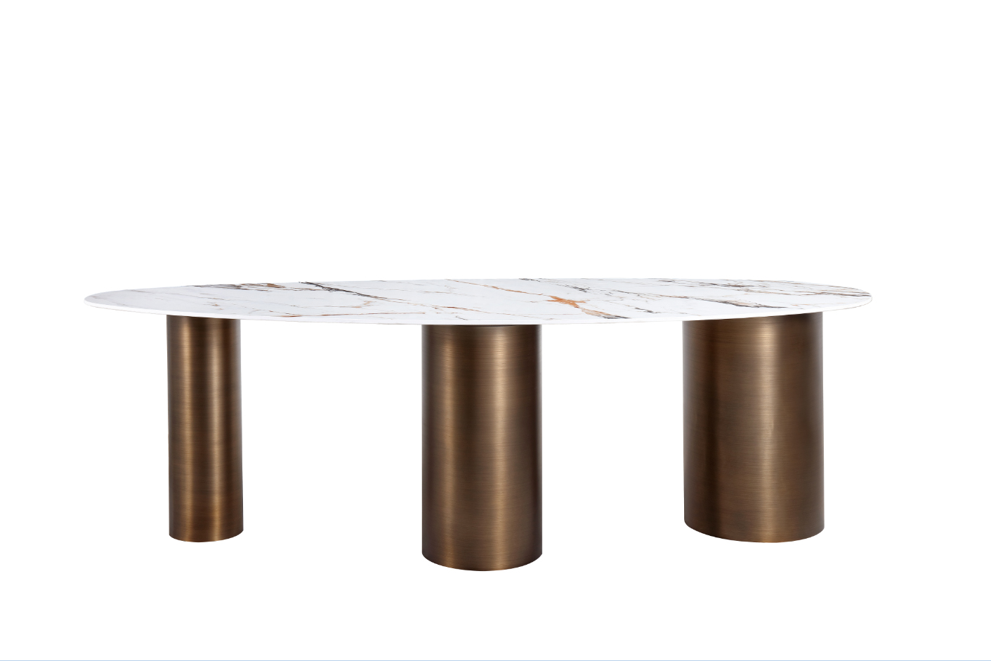 Стол обеденный овальный керамогранит белый Garda Decor 76AR-77240