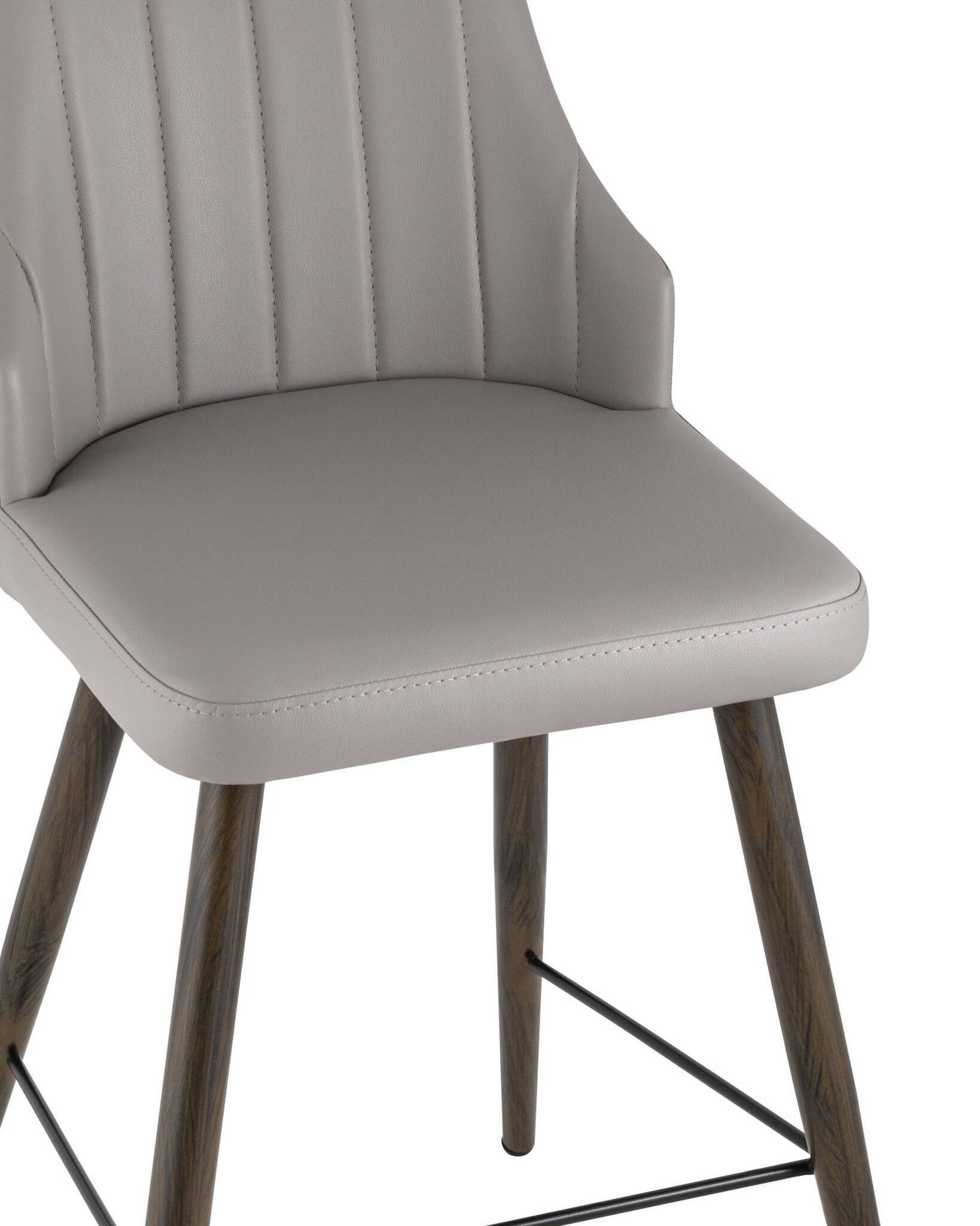 Стул полубарный Коналл экокожа серый Stool Group