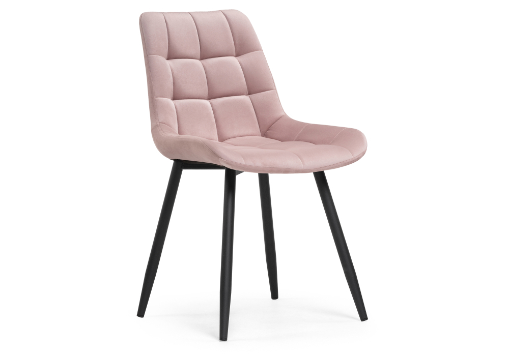 Стул Woodville Челси велюр розовый / черный 502087
