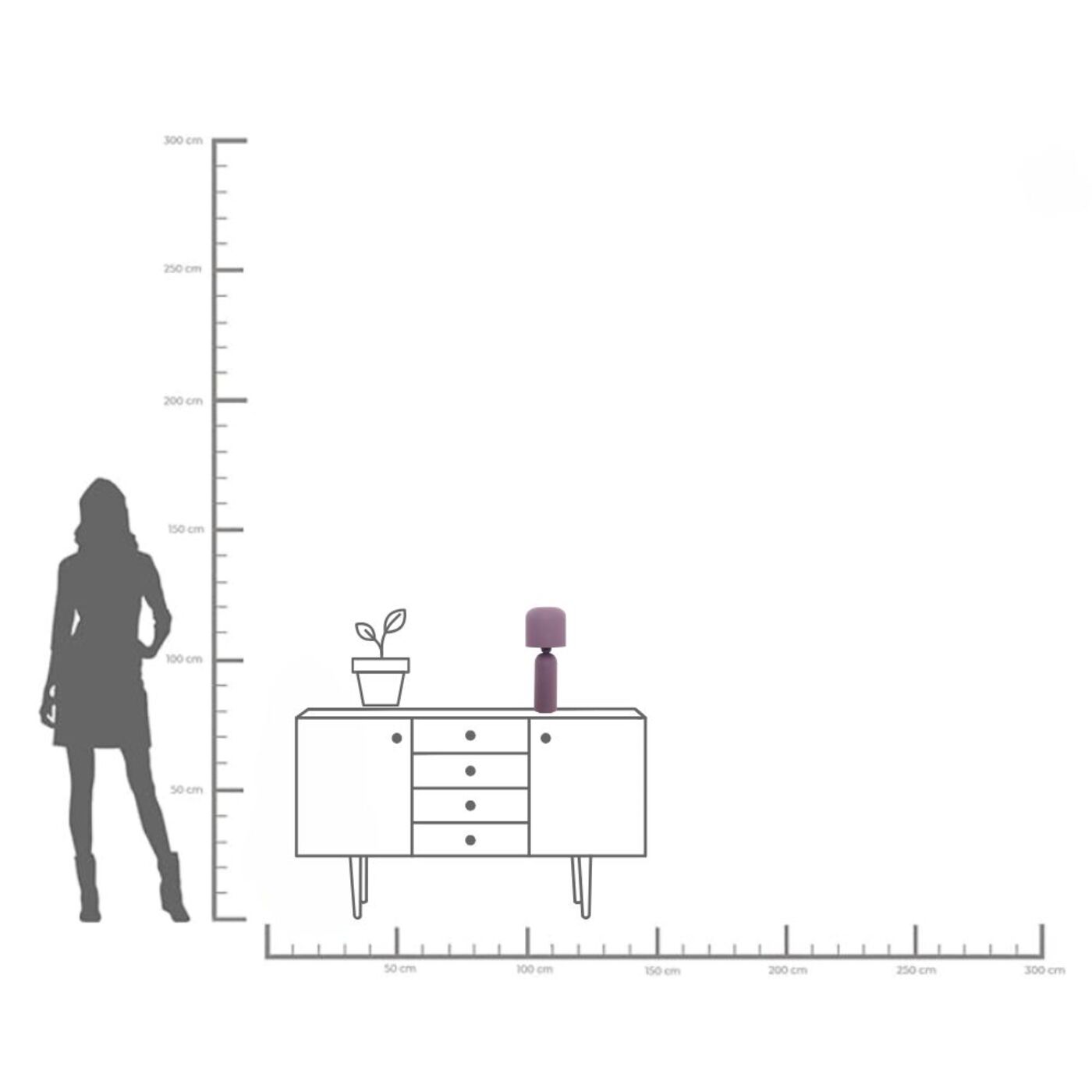 Светильник настольный Maya Winered 39cm KARE 56473