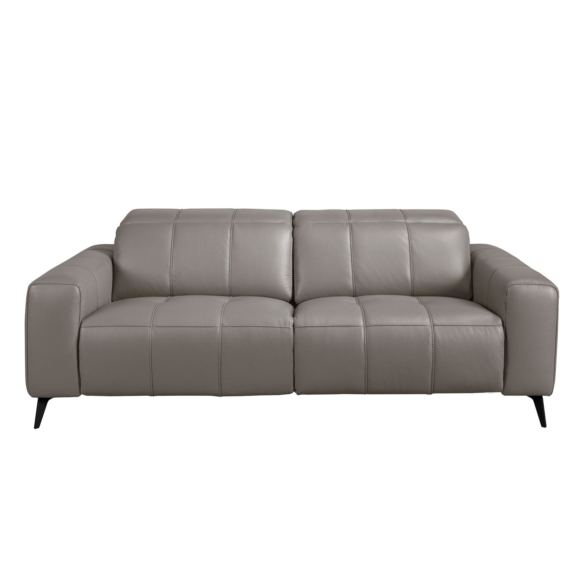 3-местный диван с реклайнером из серой кожи модель 6210 Angel Cerda