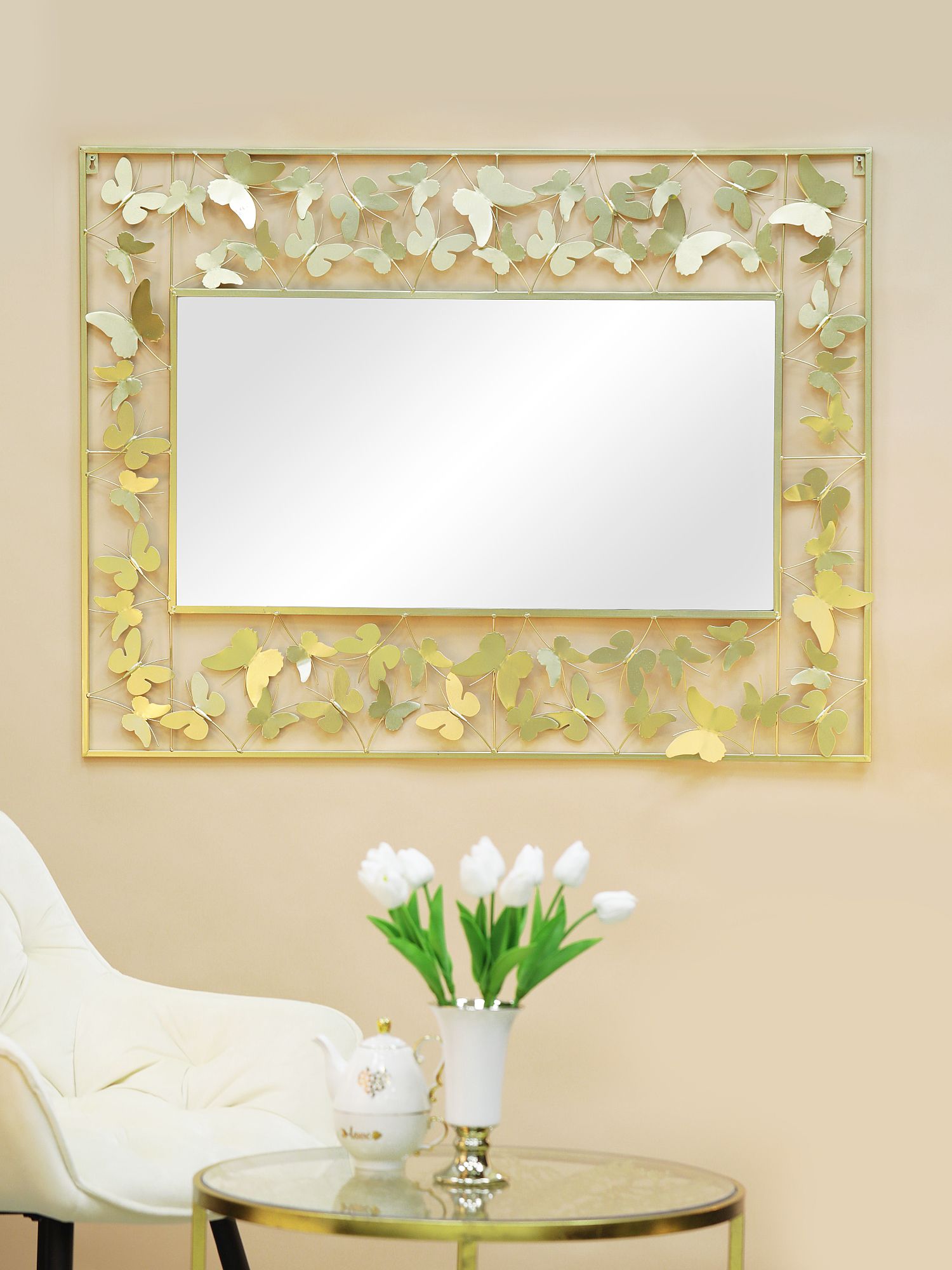 Зеркало настенное с бабочками Glasar 54-241