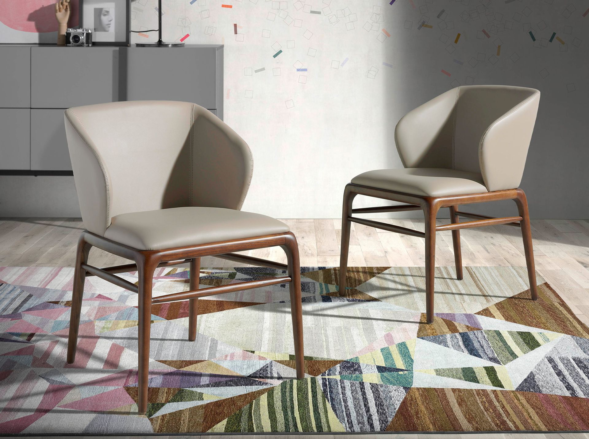 Стул CH16111 /4065 из экокожи цвета норки Angel Cerda