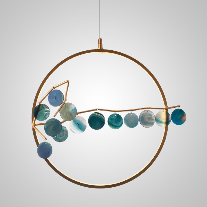 Подвесной светильник AGATE 10 yellow D33 by ImperiumLoft