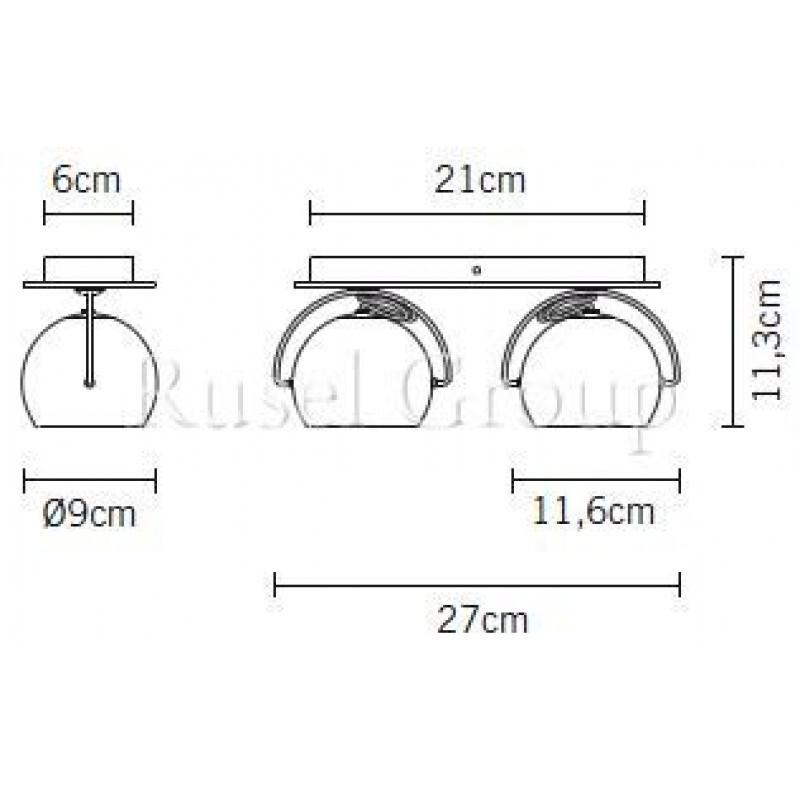 Настенно-потолочный светильник Fabbian Beluga Steel D57 G19 15