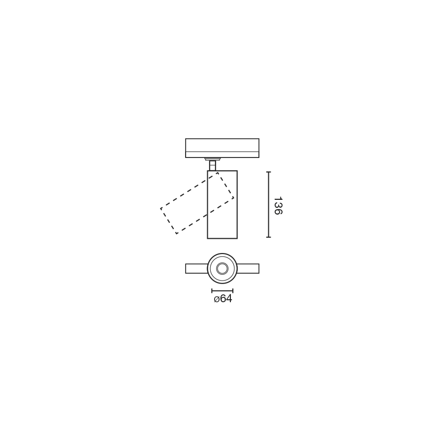 Трековый светильник FOST TRACK Ш64 28W черный 35° 4000K CRI97 TRIAC Faro