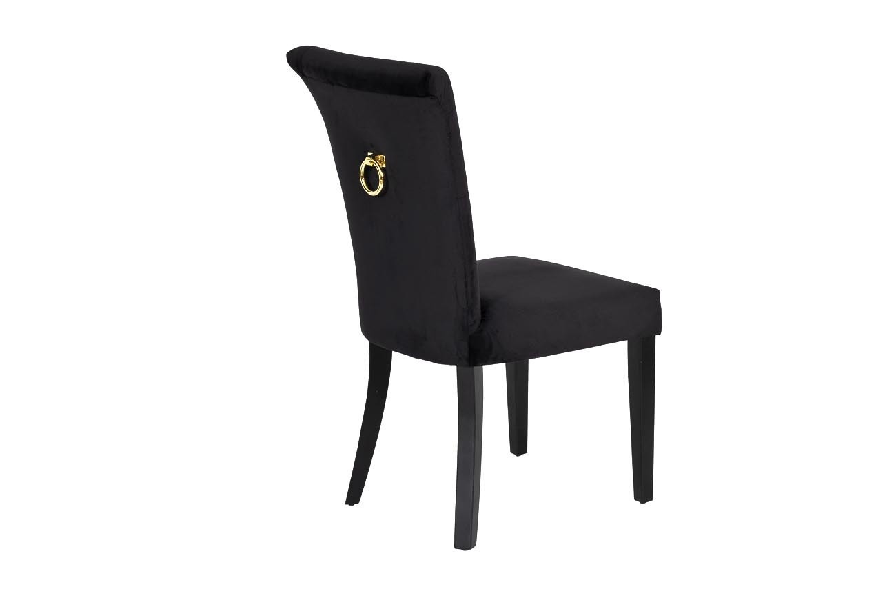 Стул велюровый черный с кольцом Garda Decor 597-2K-ЧЕРНЫЙ-Riv100