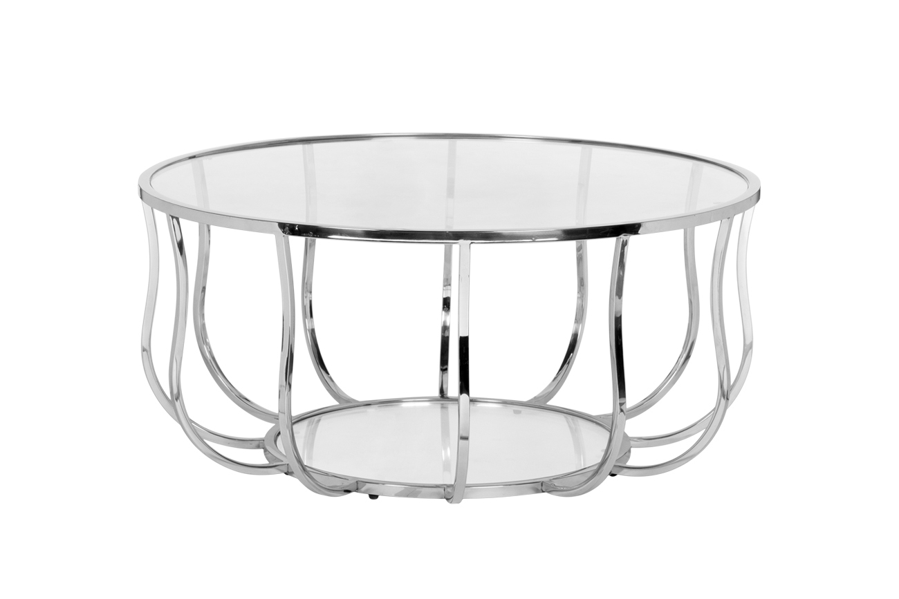 Стол журнальный стекло прозр./хром Garda Decor 13RXCT4033-SILVER