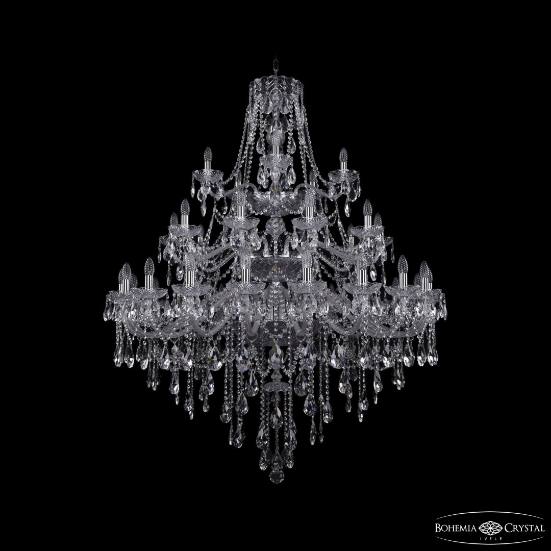 Люстра хрустальная 1415/20+10+5/460/3d Ni