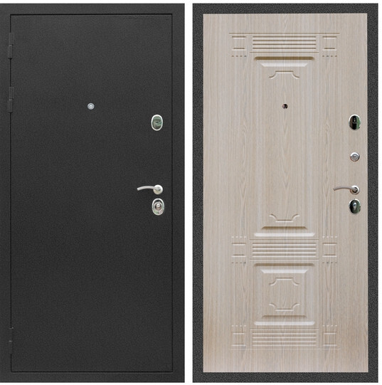 Дверь входная Graf Люкс ТП-70 Черный крокодил / МДФ 16 мм ФЛ-2 Дуб беленый