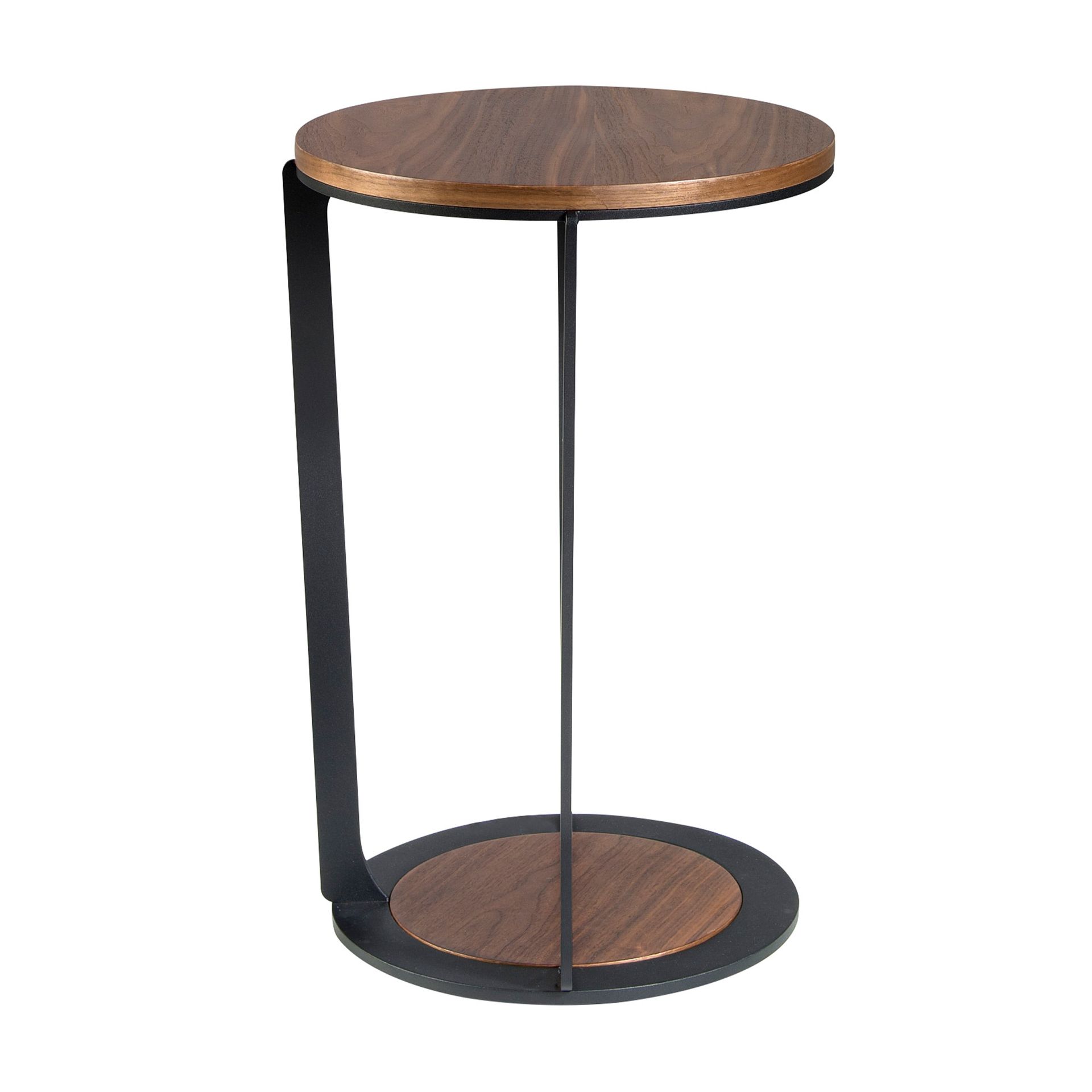 Приставной столик 2116/MH2208B из ореха и черной стали Angel Cerda