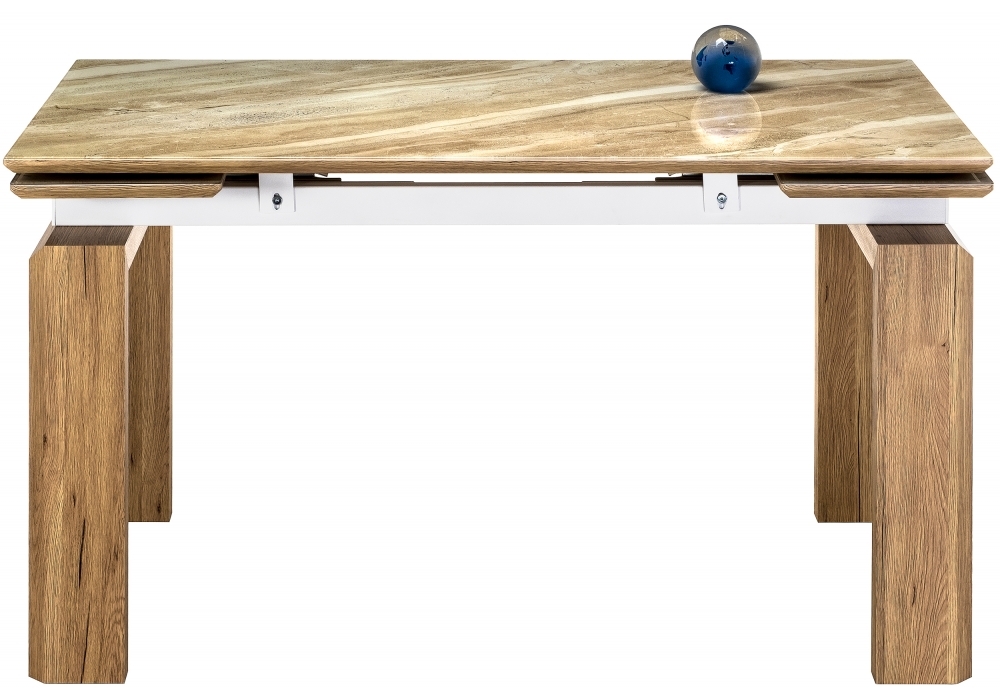 Стол стеклянный Woodville Давос бежевый мрамор 462083