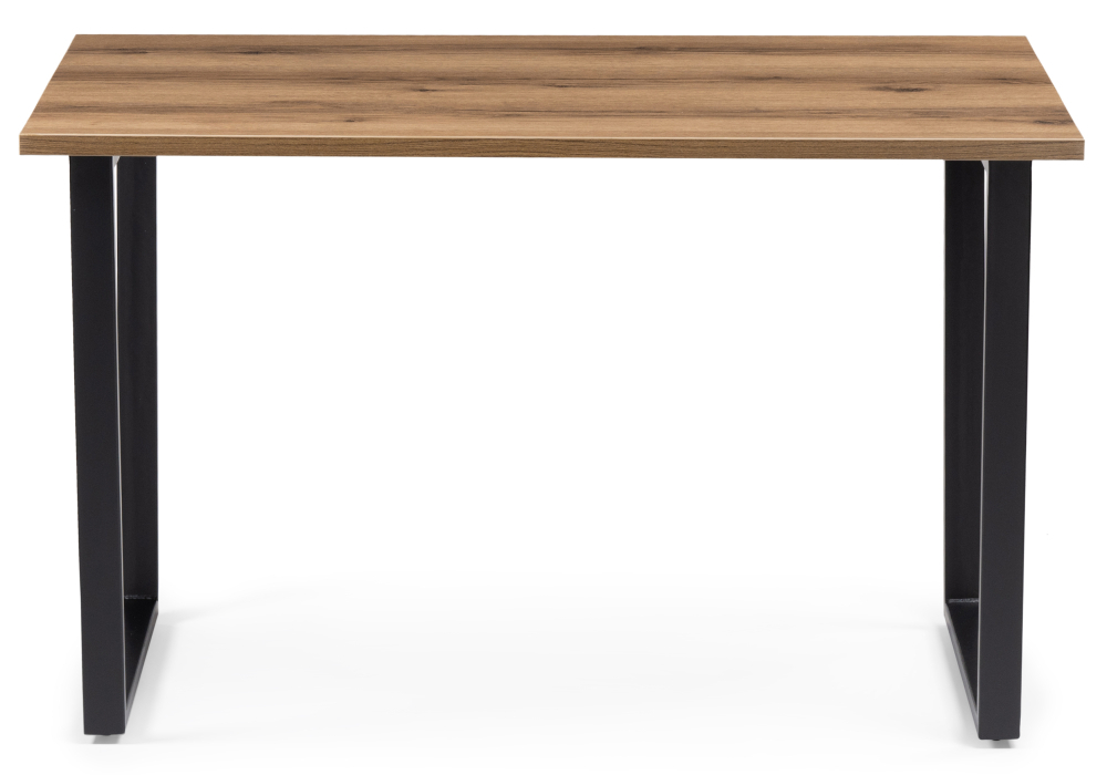 Стол деревянный Woodville Лота Лофт 120х74х75 25 мм дуб делано темный / матовый черный 489637