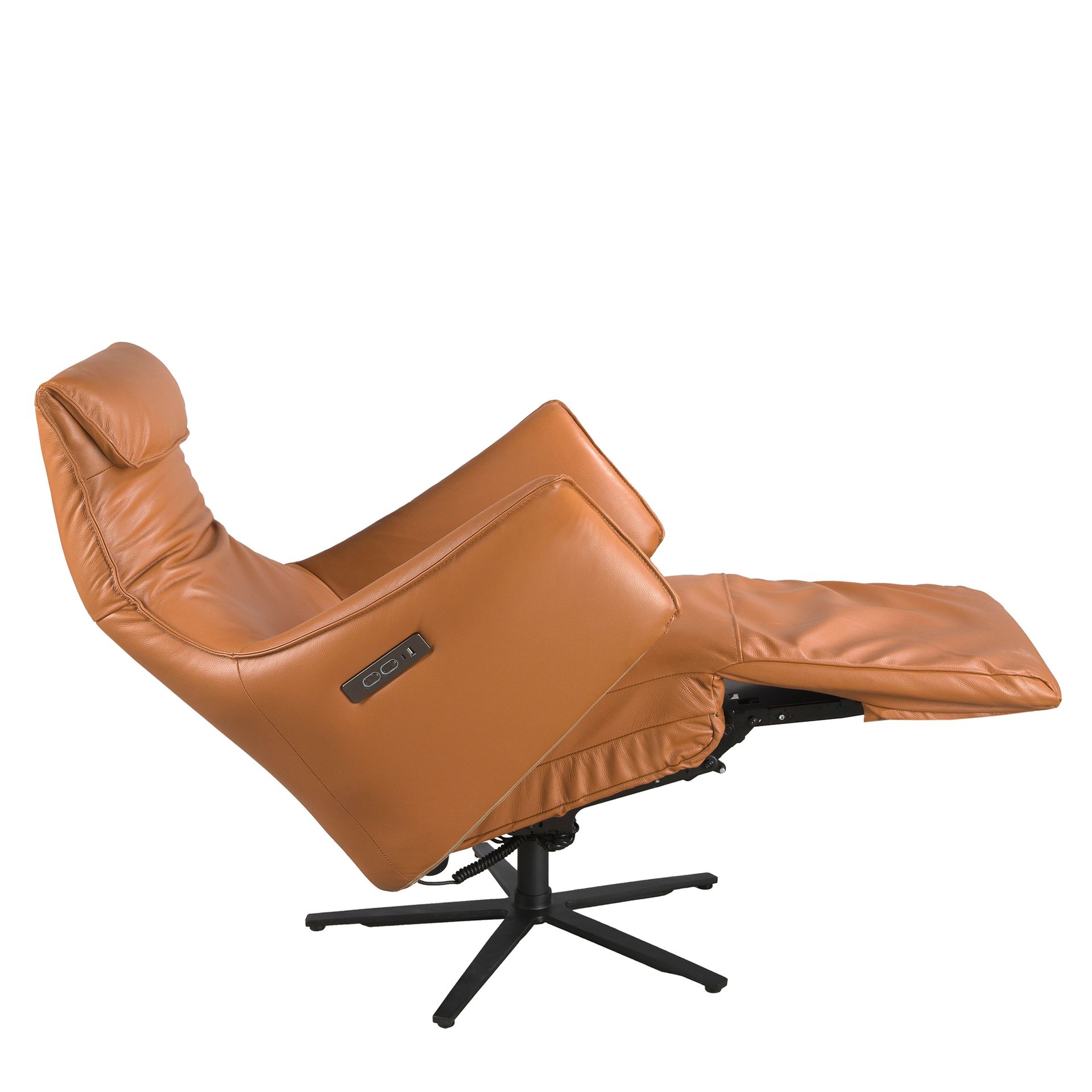 Вращающееся кресло из коричневой кожи модель 5137 Angel Cerda