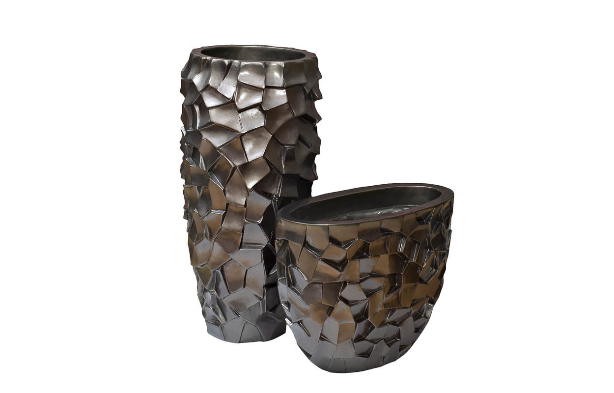 Кашпо напольное металлик Garda Decor ZS-C858-27