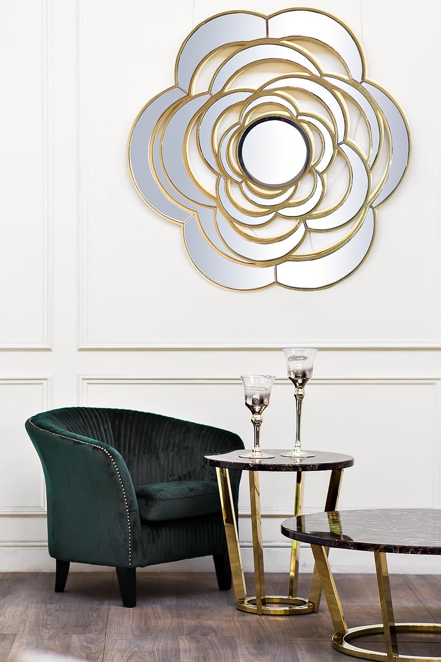 Столик журнальный коричневый (искусственный мрамор) Garda Decor 33FS-ET20C05-PG