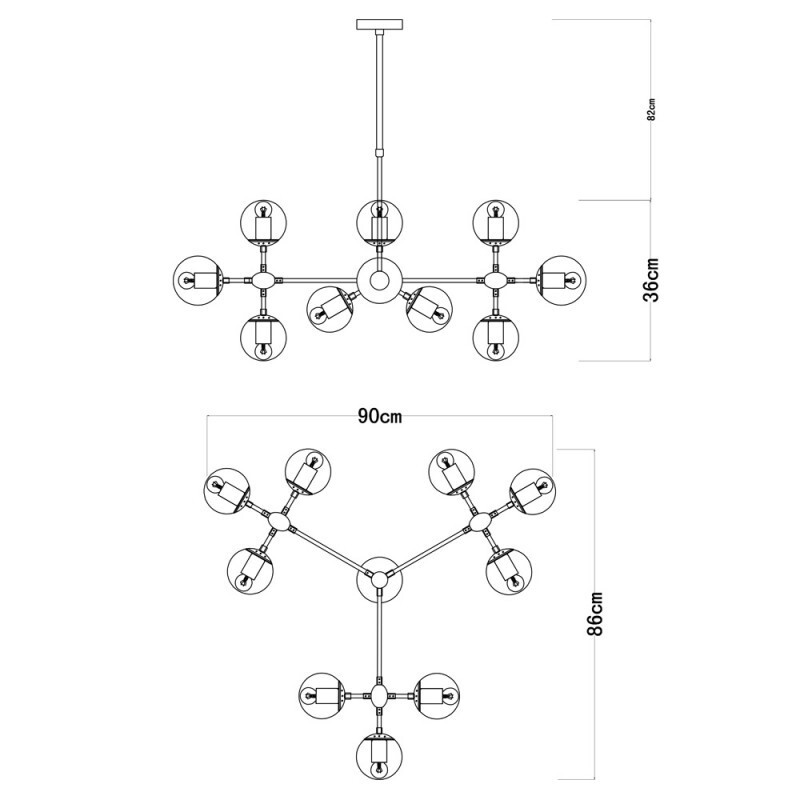 Люстра на штанге Arte Lamp A1664SP-12CC