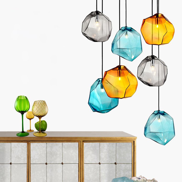 Подвесной светильник Color Ice Cube Pendant JEVIO 3 На планке by ImperiumLoft