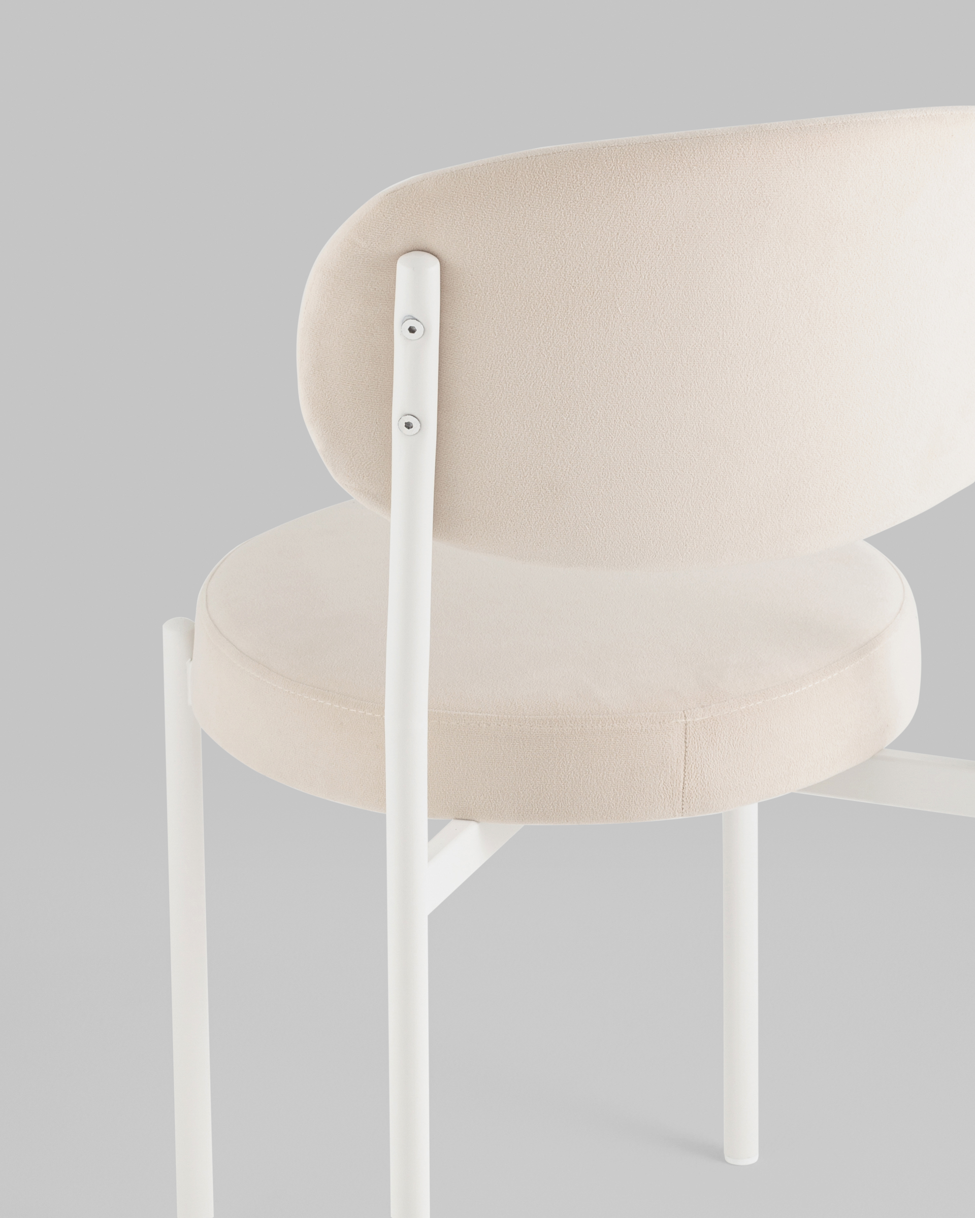 Стул Бриф SN велюр молочный каркас белый муар 4шт Stool Group