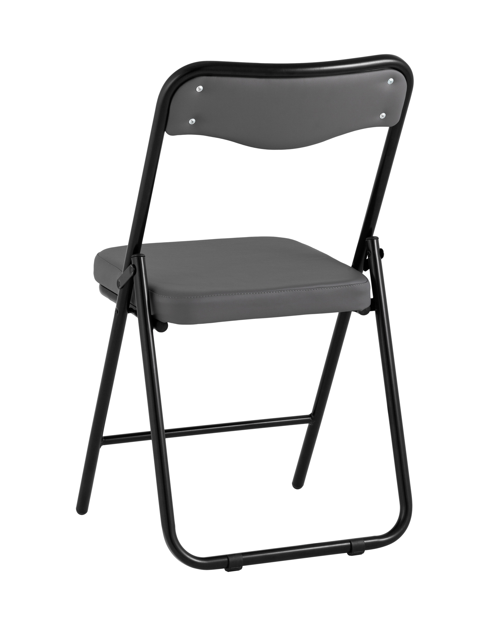 Складной стул Джонни экокожа серый каркас черный матовый Stool Group