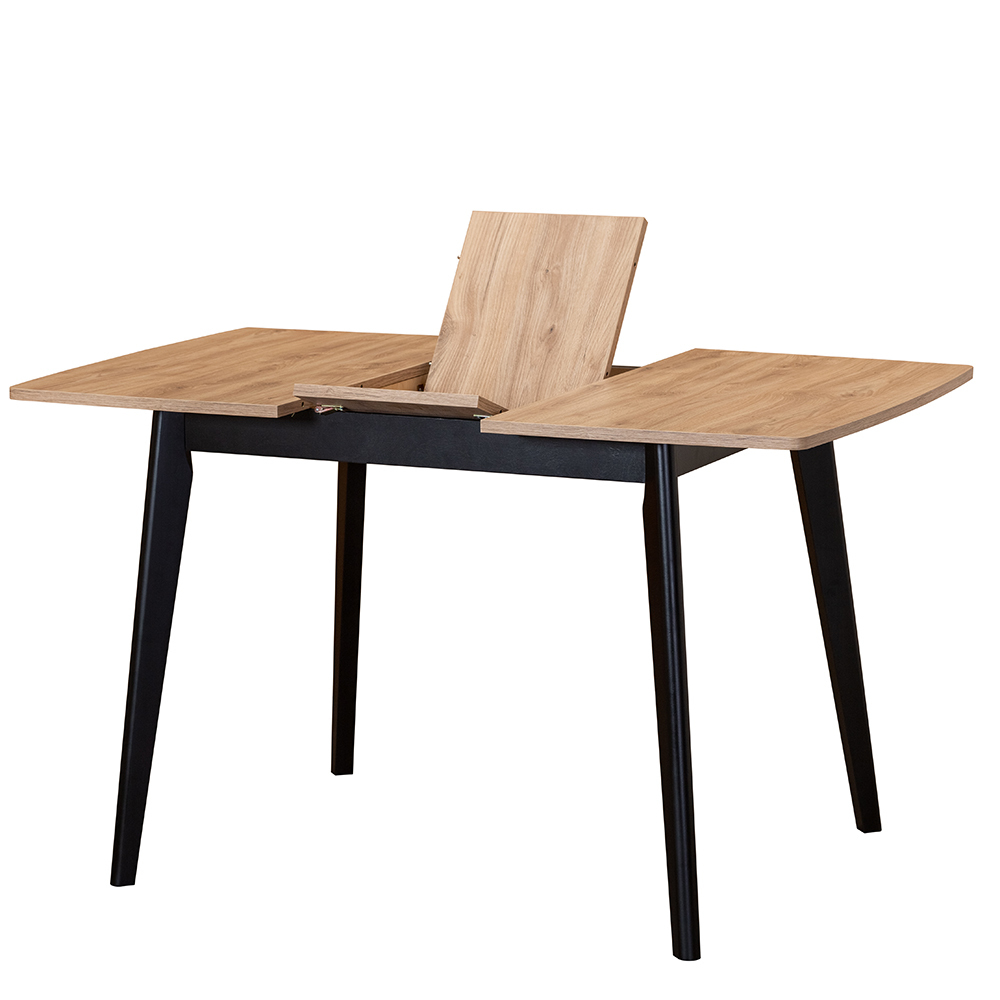 Стол Oslo 100-130 x 80см, Дуб Навара структурное, чёрный Bradex Home FR 0799