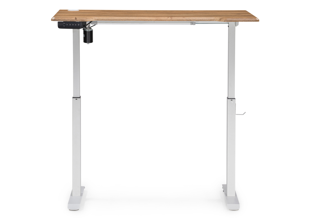 Стол Woodville Маркос с механизмом подъема 120х75х75 дуб вотан / белый 536635