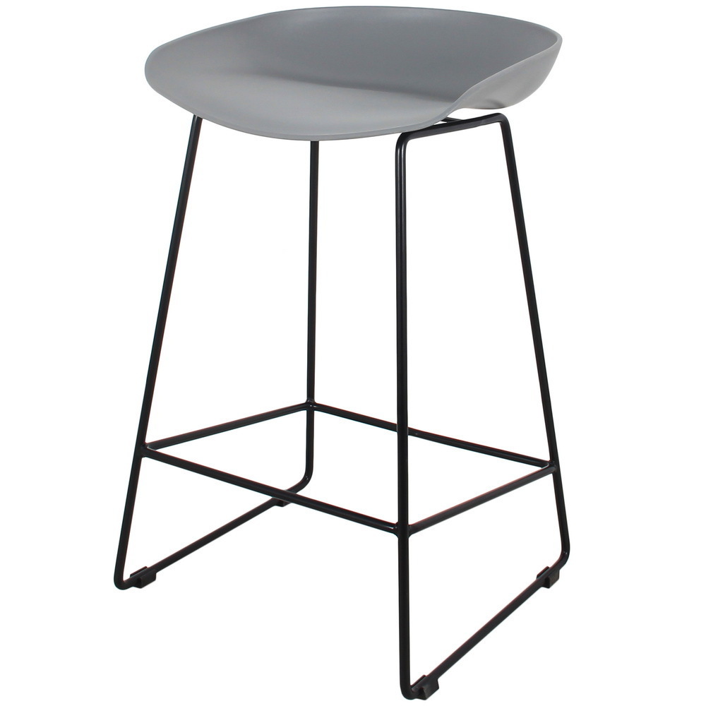 Стул полубарный Neo серый с чёрными ножками Bradex Home FR 0699