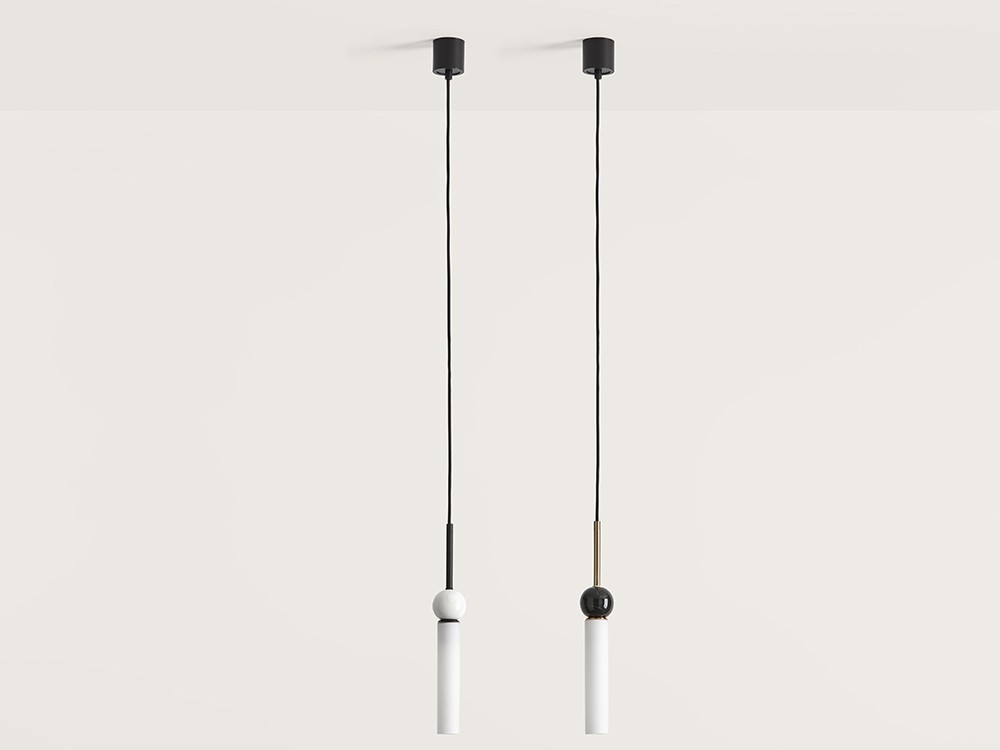 Подвесной светильник Delie черный металл - белый мрамор Aromas del Campo