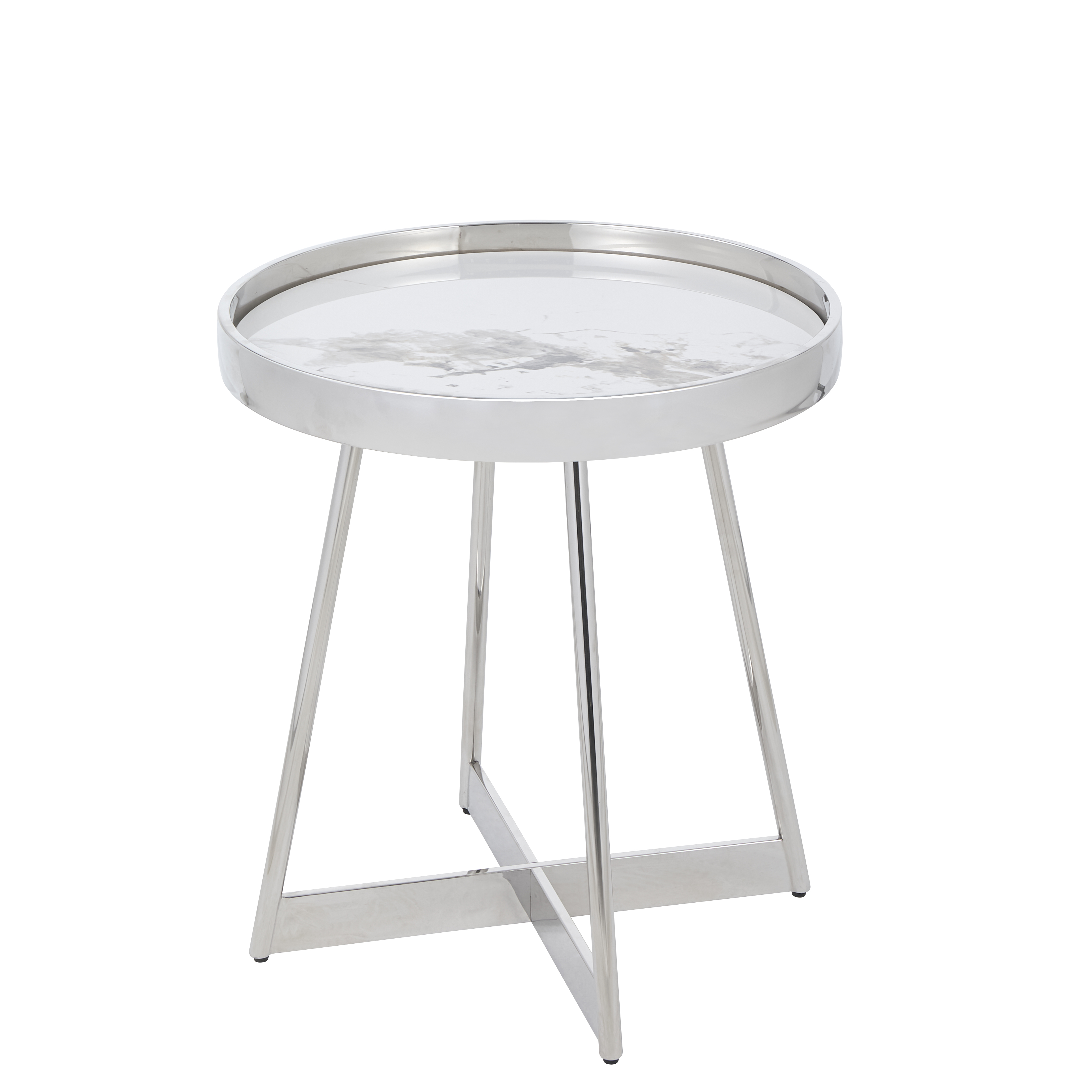 Журнальный столик Гера 50*50 см сталь серебро Stool Group