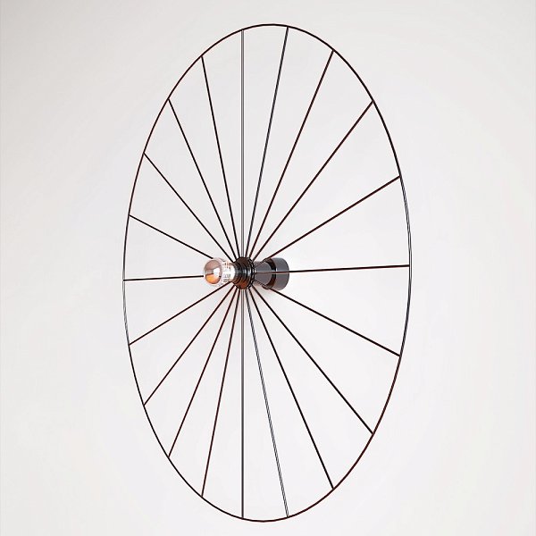 Бра Wheel 90 cm черный + цоколь 25 cm черный Aromas del Campo