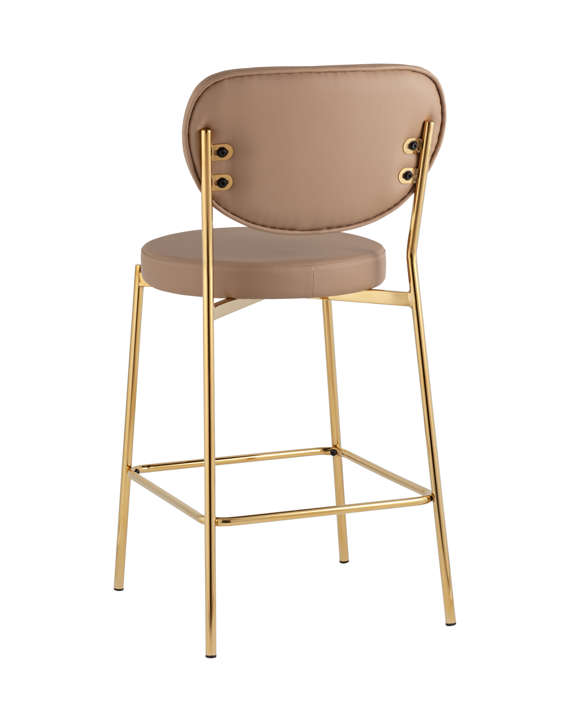 Стул полубарный Барбара NEW экокожа бежевая золотые ножки Stool Group