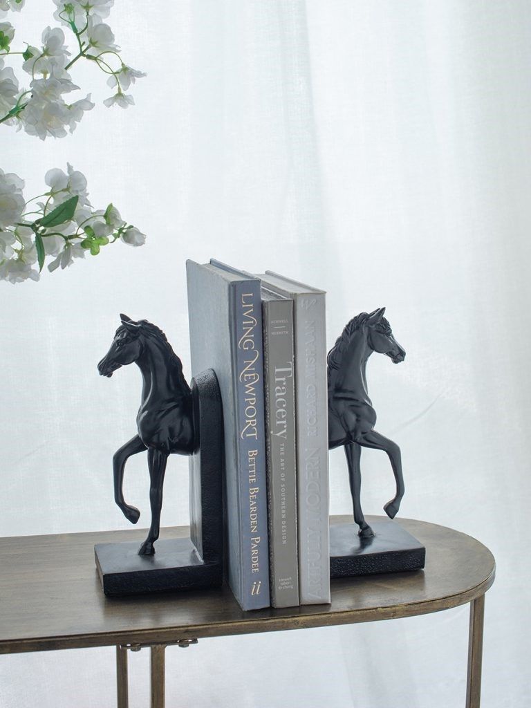 Держатели для книг Лошади, набор Glasar 73642-BLAC