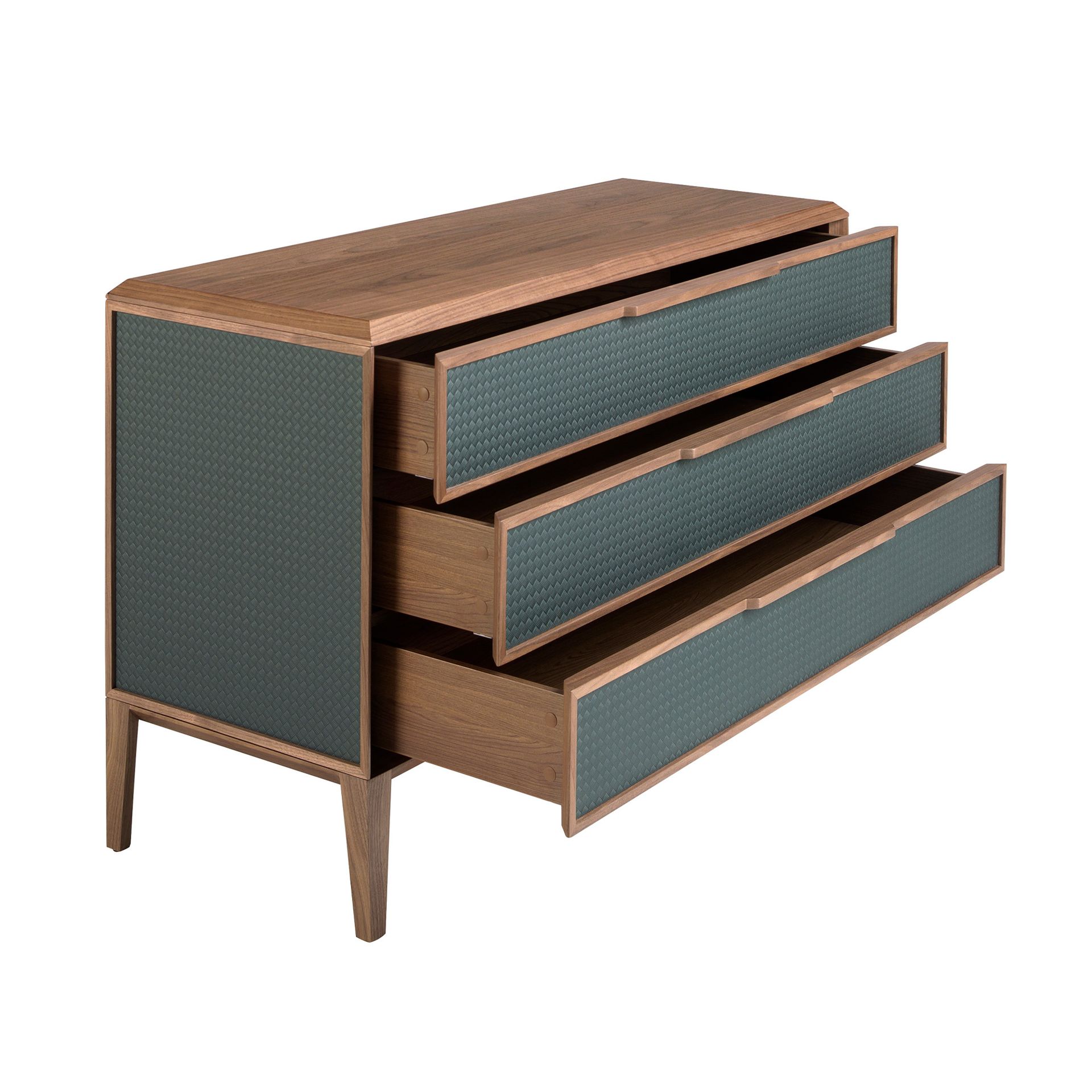 Комод 7150/CP2305-C темно-зеленого цвета из пластика и ореха Angel Cerda