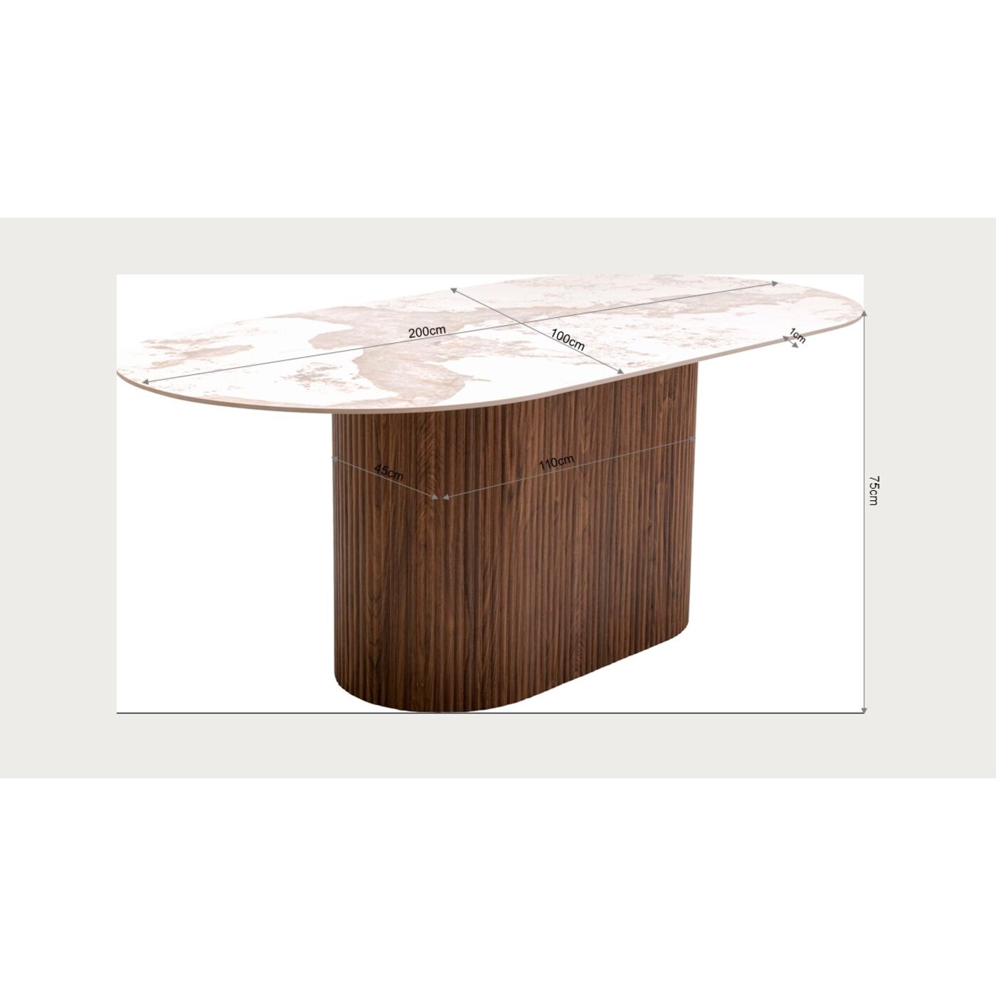 Стол Ruben 200x75cm KARE 71311