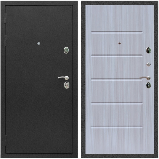 Дверь входная Graf Люкс ТП-70 Черный крокодил / МДФ 10 мм ФЛ-102 Сандал белый