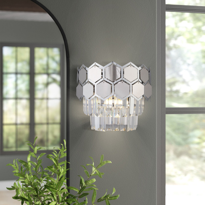 Бра Eurosvet 10124/2 хром/прозрачный хрусталь Strotskis (10113/