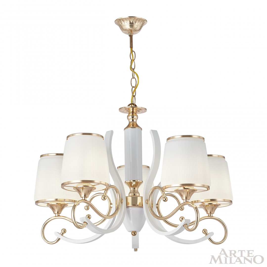 Люстра подвесная с плафонами 303857/5 Wh/Gd Arte Milano