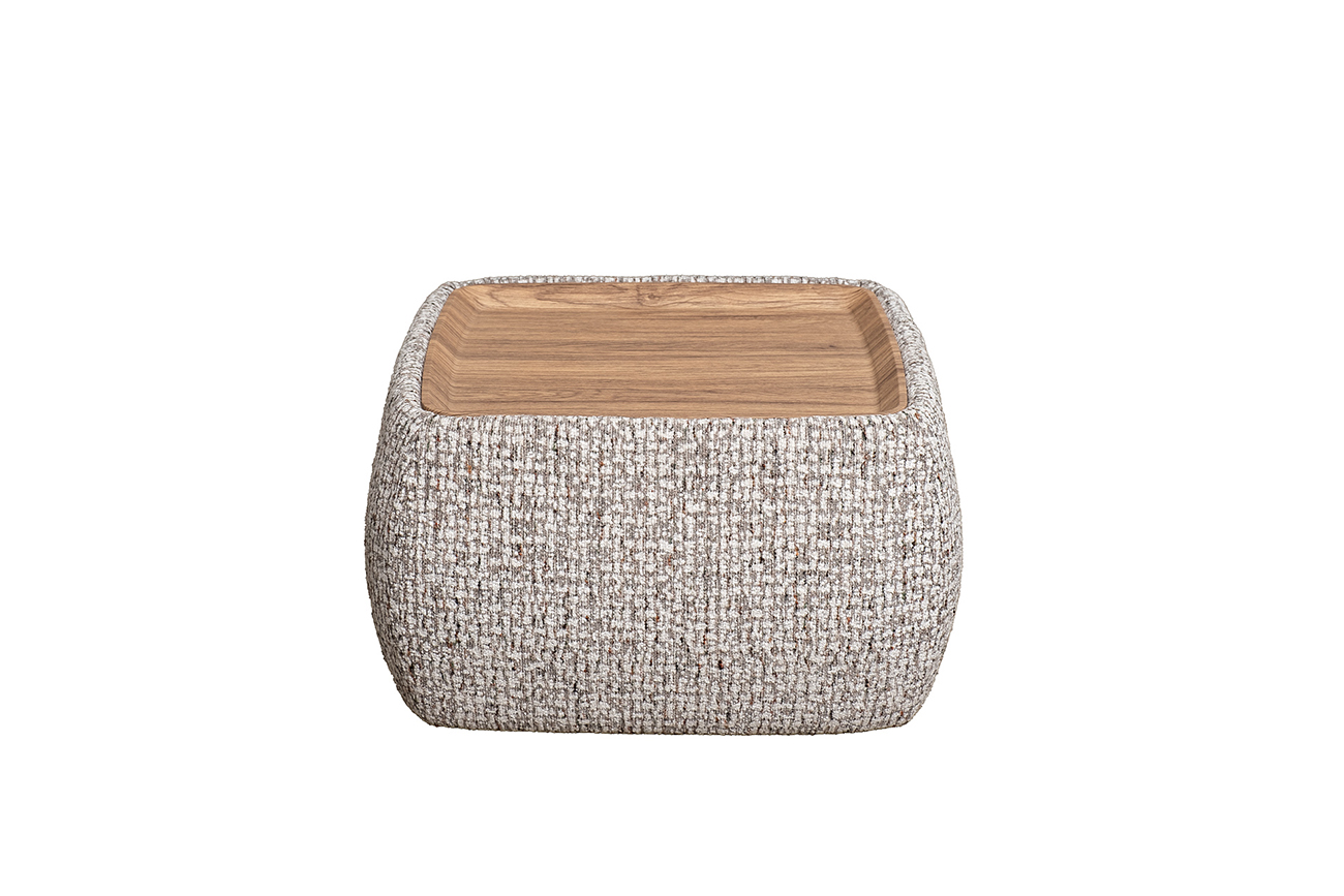 Столик прикроватный мягкий Runa шенилл серый Garda Decor Runa-S49-Seppia Ser