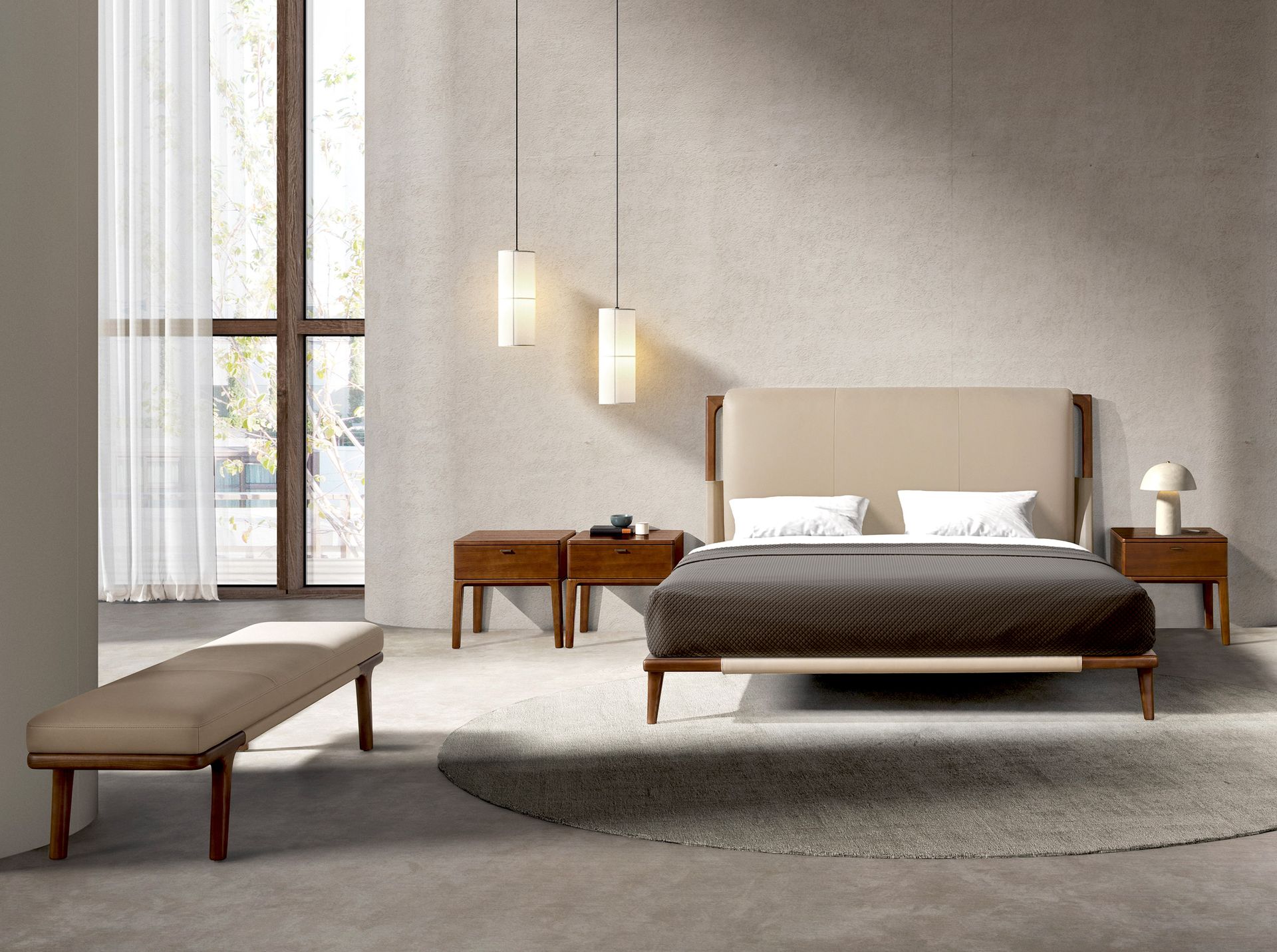 Банкетка 5179 из экокожи цвета норки Angel Cerda