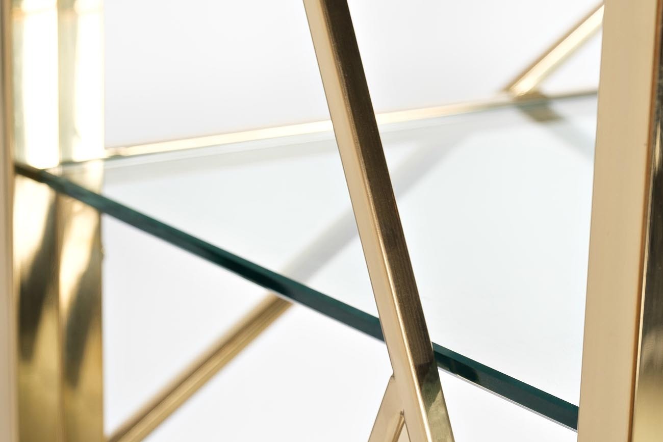 Стеллаж с прозрачным стеклом (золотой) Garda Decor GY-SH8711GOLD