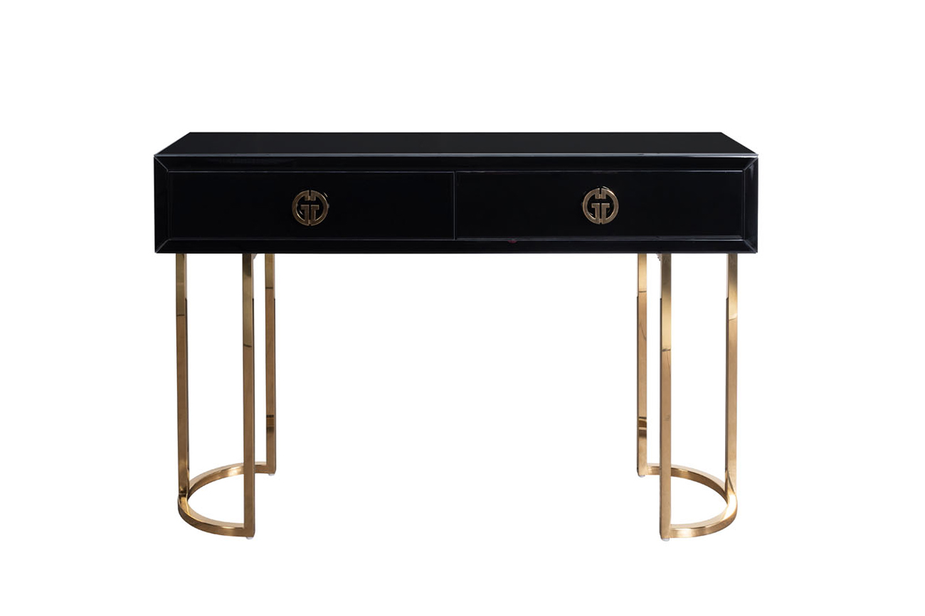 Консоль Garda Decor черное стекло/золото Garda Decor KFG16701
