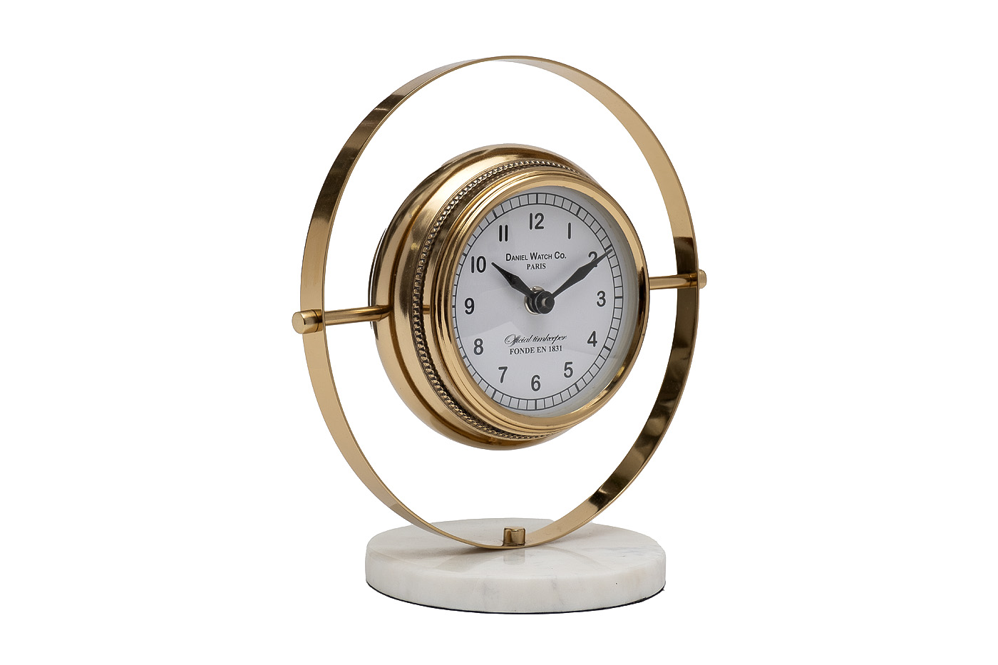 Часы настольные круглые с мраморным основанием Garda Decor 79MAL-5887-22
