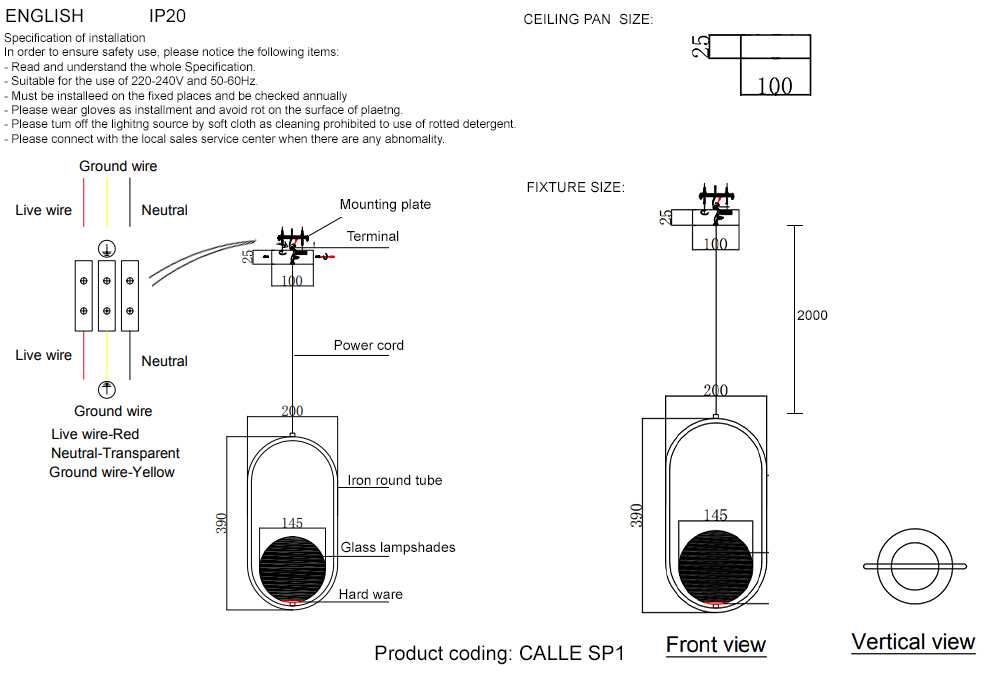Светильник подвесной Crystal Lux CALLE SP1 GOLD