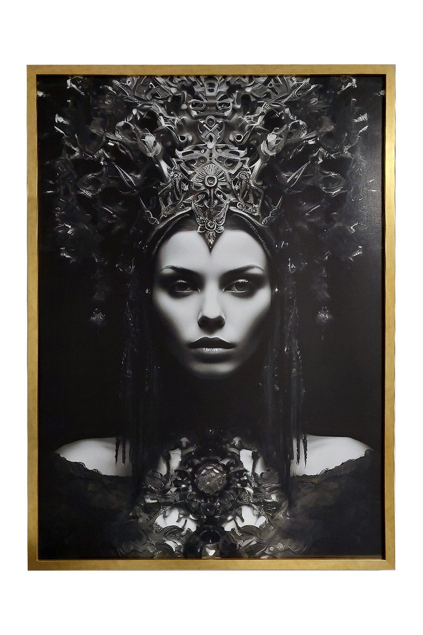 Холст Царица в золотом багете Garda Decor 89VOR-QUEEN