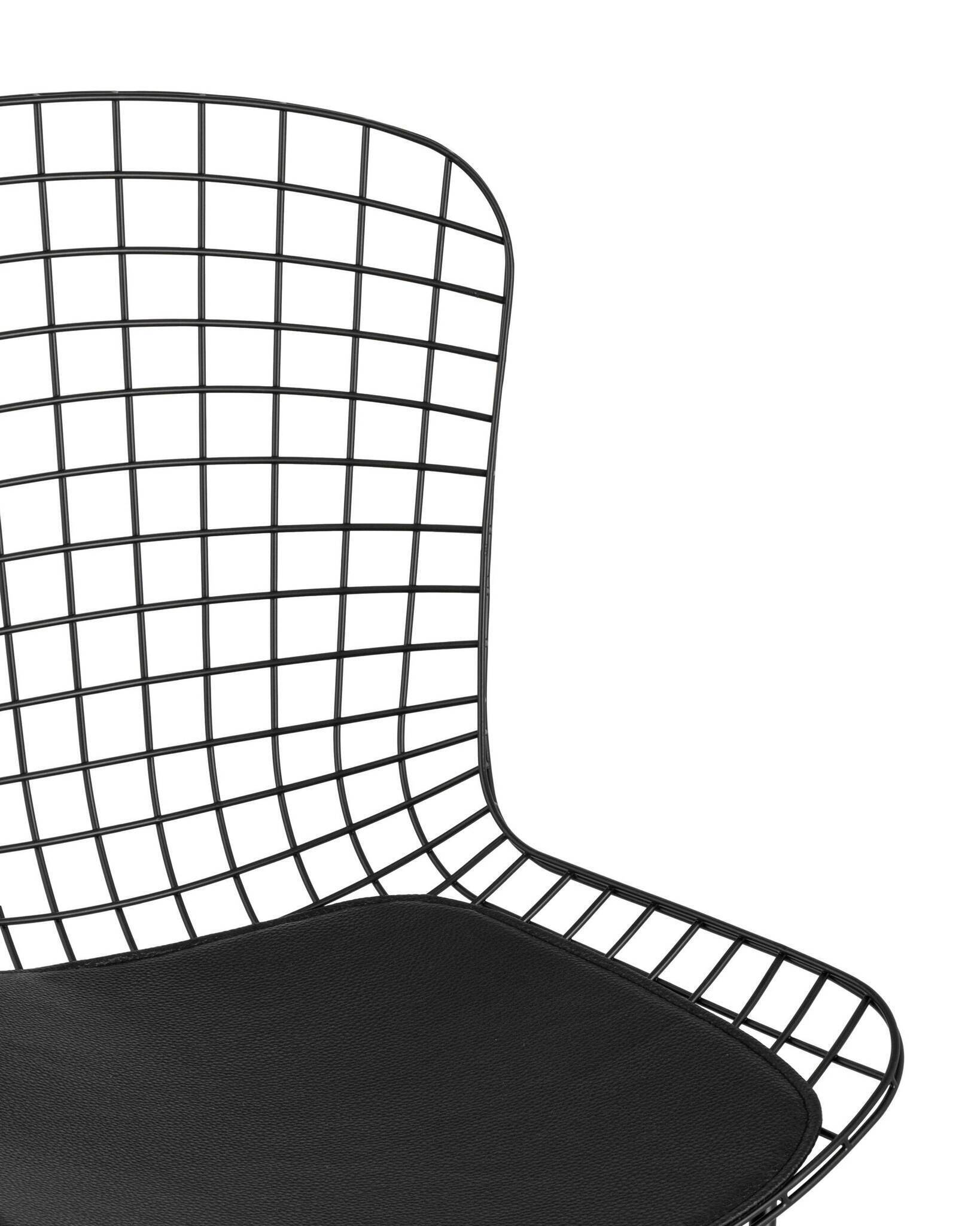 Стул обеденный Bertoia черный с черной подушкой Stool Group