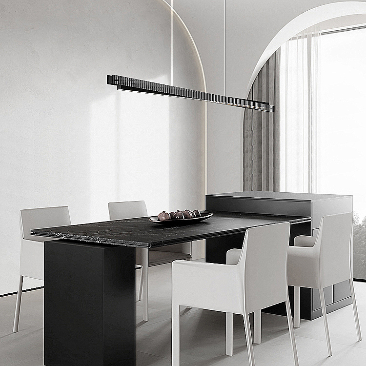 Реечный, рядный светильник CHIFFA SKEW L140 BLACK by ImperiumLoft