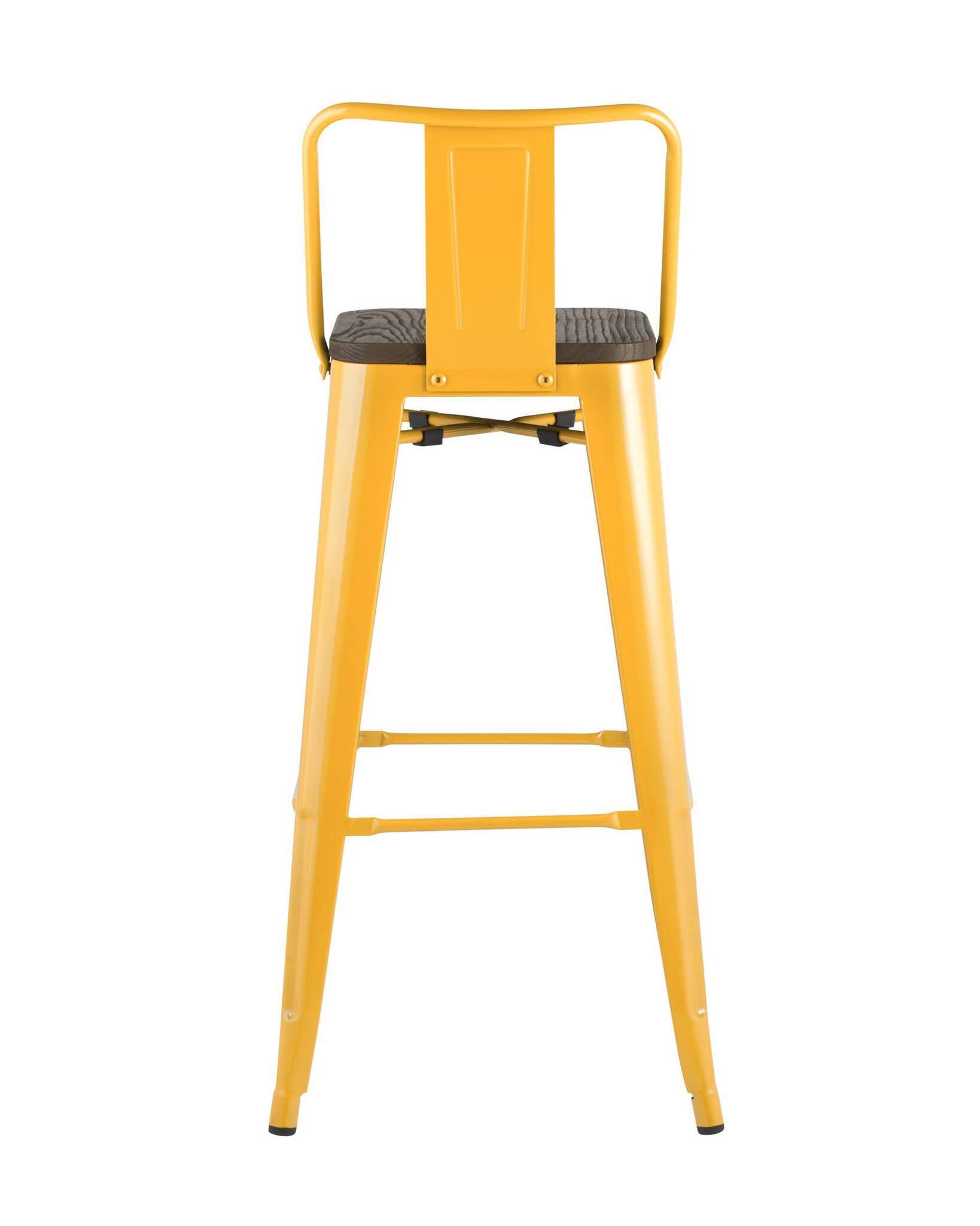 Стул барный TOLIX WOOD со спинкой желтый Stool Group