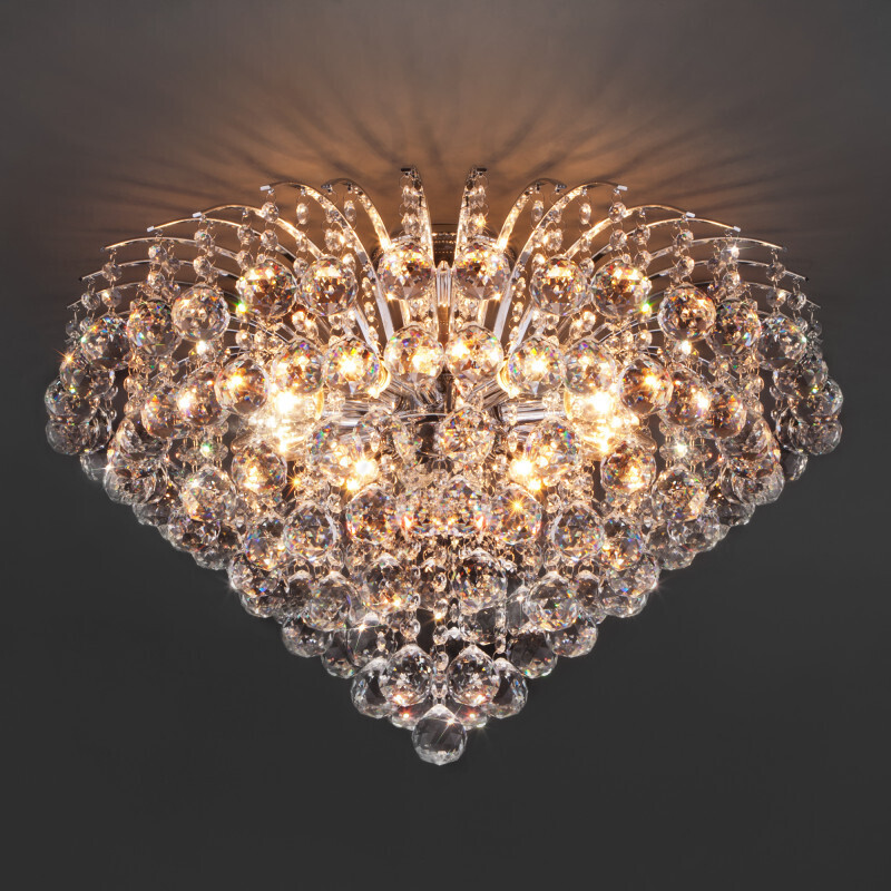 Люстра на штанге Eurosvet 3299/9 хром/прозрачный хрусталь Strotskis