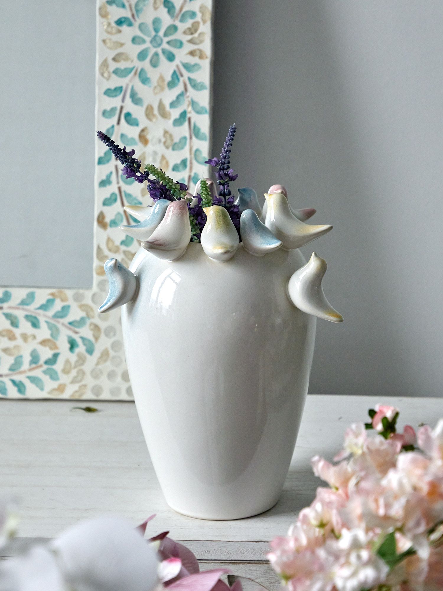 Ваза с птичками Glasar 74-046