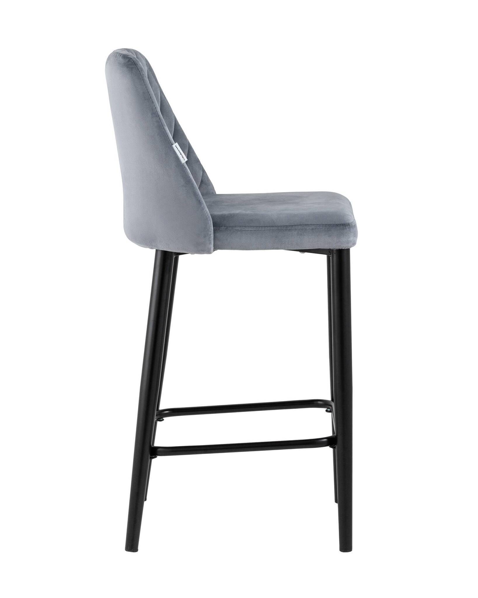 Стул полубарный Диего велюр серый Stool Group
